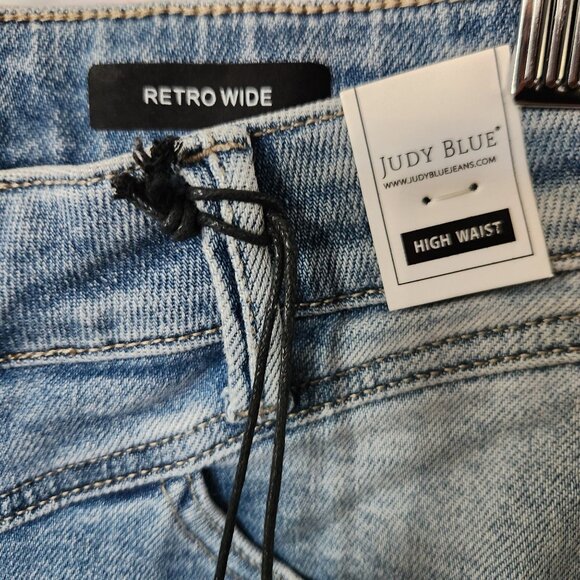 Judy Blue High Rise Front Yoke Retro Wide Leg Denim Jeans Women's Size 9/29 - Picture 4 of 9